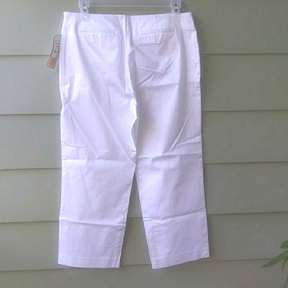 Bandolino Women's White Pants 10P Wide Leg 2 Back Pockets NWT - Picture 5 of 7